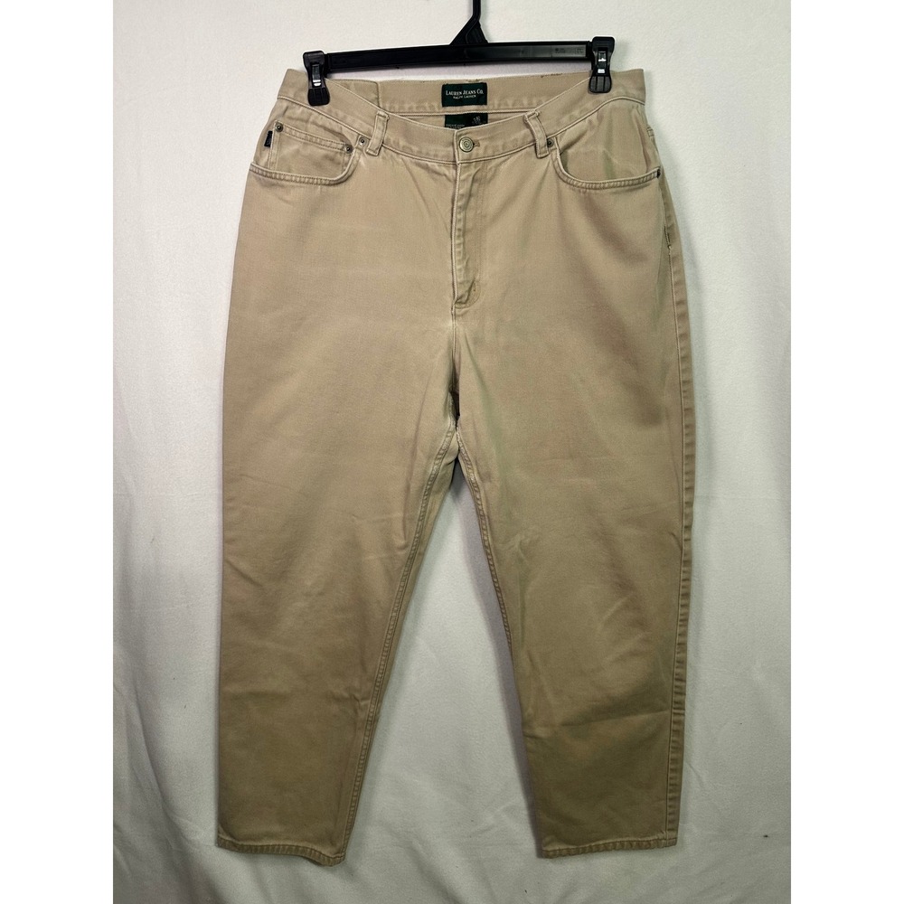 Lauren Jeans Co Ralph Lauren Khaki Pants Women 16 Straight Leg Tan Chinos Cotton